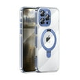 thumbnail image 1 of ELEHOLD For iPhone 13 Magnetic Ring Stand Case Slim Transparent Full Protection Cover, MagSafe Compatible, None-Yellowing, Lens All-inclusive, No Slip, Blue, 1 of 8