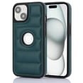 thumbnail image 1 of ELEHOLD for iPhone 13 Mini Leather Case Luxury Premium PU Leather Logo Cutout View Full Coverage Slim Lightweight Non-Slip Shockproof Protective Case for iPhone 13 Mini,green, 1 of 6
