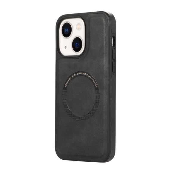 ELEHOLD for iPhone 13 Premium PU Leather Case,Slim Thin Lightweight Skin-Friendly Strong Magnetic Compatible with Mag Safe Anti-Scratch Shockproof Case for iPhone 13,black