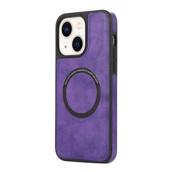 ELEHOLD for iPhone 13 Premium PU Leather Case,Slim Thin Lightweight Skin-Friendly Strong Magnetic Compatible with Mag Safe Anti-Scratch Shockproof Case for iPhone 13,purple