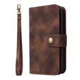 thumbnail image 1 of ELEHOLD for iPhone 13 Pro 6.1 inch Flip Leather Wallet Case with Card Holders Kickstand Magnetic Clasp Lanyard Shoulder Strap Shockproof Protective Case,Brown, 1 of 8