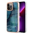 thumbnail image 1 of ELEHOLD for iPhone 13 Pro 6.1 inch Marble Case, Clear Electroplated Frame Soft TPU Anti-Scratch Wear-Resistant Wireless Charging Slim Fit Transparent Case for iPhone 13 Pro, Green, 1 of 5