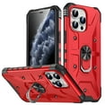 thumbnail image 1 of ELEHOLD for iPhone 13 Pro Armor Case, Military Grade Hard PC Magnetic Built-in Car Mount 360° Rotatable Metal Ring Holder Kickstand Shockproof Multi-Functional Rugged Case, Red, 1 of 8