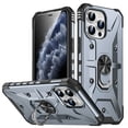 thumbnail image 1 of ELEHOLD for iPhone 13 Pro Armor Case, Military Grade Hard PC Magnetic Built-in Car Mount 360° Rotatable Metal Ring Holder Kickstand Shockproof Multi-Functional Rugged Case, Gray, 1 of 8
