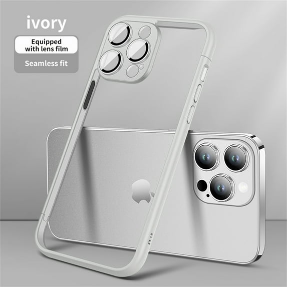 ELEHOLD for iPhone 13 Pro Bumper Frame (No Back) Built-in Camera Cover Slim Lightweight Soft TPU+PC Bumper Frame Cover Backless Shockproof Heavy Duty Protection Excellent Heat Dissipation,white