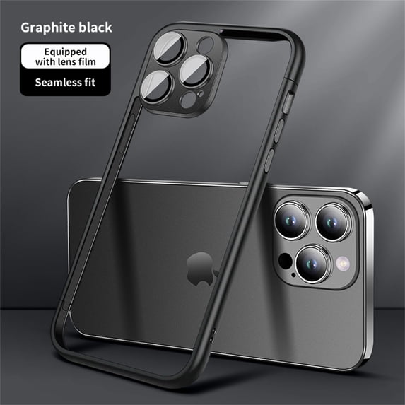 ELEHOLD for iPhone 13 Pro Bumper Frame (No Back) Built-in Camera Cover Slim Lightweight Soft TPU+PC Bumper Frame Cover Backless Shockproof Heavy Duty Protection Excellent Heat Dissipation,black