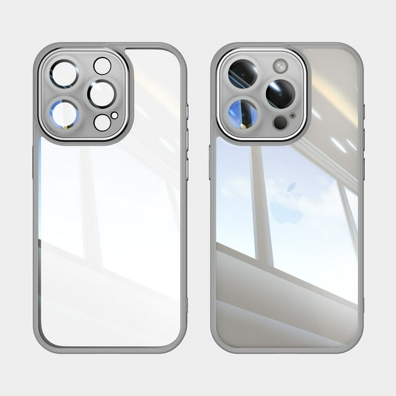 ELEHOLD for iPhone 13 Pro Case,Camera Lens Protector Crystal Clear Non-Yellowing Shockproof Anti-Scratch Transparent Hard Back Slim Fit Case for iPhone 13 Pro,Gray
