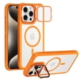 thumbnail image 1 of ELEHOLD for iPhone 13 Pro Case,Compatible with Magsafe  Clear Adjustable Kickstand Magnetic Slim Non-slip Shockproof Protection Case with HD Lens Protector for iPhone 13 Pro,Orange, 1 of 8