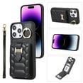 thumbnail image 1 of ELEHOLD for iPhone 13 Pro Crossbody Wallet Case with Card Holder Soft PU Leather Shockproof Protective Cover with Shoulder Strap for Women Girls for iPhone 13 Pro,black, 1 of 8