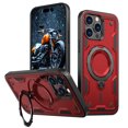 thumbnail image 1 of ELEHOLD For iPhone 13 Pro Ergonomic Design Military Grade Shockproof Protective Case Magnetic Ring Stand Rugged Cover, Non-Slip, Support Wireless Charging, Red, 1 of 1