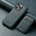 thumbnail image 1 of ELEHOLD for iPhone 13 Pro Leather Case Premium Leather Material with Magnetic Detachable Card Holder Compatible with MagSafe Charging Shockproof Slim Case&nbsp;for iPhone 13 Pro,blue, 1 of 6