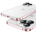 thumbnail image 1 of ELEHOLD for iPhone 13 Pro Max 6.7 Inch Slim Clear Case, Metal Plating Frame Frosted Clear Back All Inclusive Camera Lens Protection Shockproof Anti-Scratch Anti-Fingerprint Ultra-Thin Case,Pink, 1 of 9