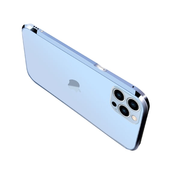 ELEHOLD for iPhone 13 Pro Max Aluminum Frame Metal Bumper Slim Hard Case, Metal Frame Armor Bumper Raised Edge Protection Anti-Drop No-Back Case for iPhone 13 Pro Max 6.7 inch 2021, Blue