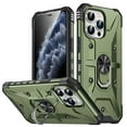 thumbnail image 1 of ELEHOLD for iPhone 13 Pro Max Armor Case, Military Grade Hard PC Magnetic Built-in Car Mount 360° Rotatable Metal Ring Holder Kickstand Shockproof Multi-Functional Rugged Case, Armygreen, 1 of 8