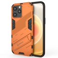 thumbnail image 1 of ELEHOLD for iPhone 13 Pro Max Armor Rugged Case with Hidden Kickstand PC Back + TPU Bumper Anti-Fall Drop Resistant Shockproof Lightweight Hybird Case for iPhone 13 Pro Max 6.7 inch, Orange, 1 of 10