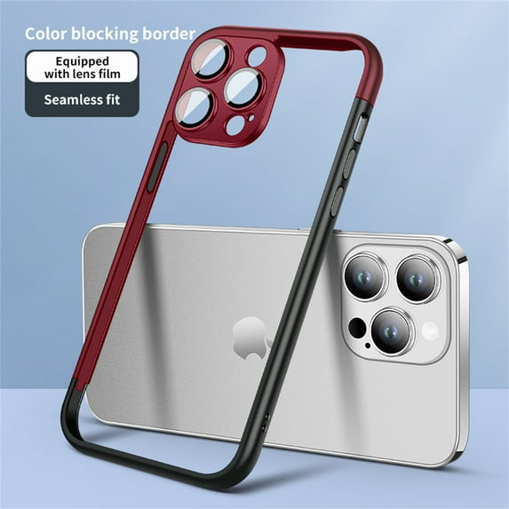 ELEHOLD for iPhone 13 Pro Max Bumper Frame (No Back) Built-in Camera Cover Slim Lightweight Soft TPU+PC Bumper Frame Cover Backless Shockproof Heavy Duty Protection Excellent Heat Dissipation,H