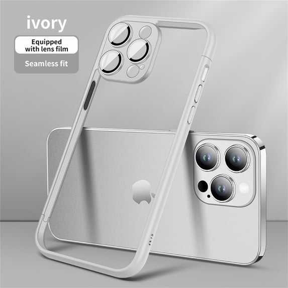 ELEHOLD for iPhone 13 Pro Max Bumper Frame (No Back) Built-in Camera Cover Slim Lightweight Soft TPU+PC Bumper Frame Cover Backless Shockproof Heavy Duty Protection Excellent Heat Dissipation,white