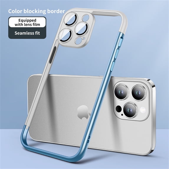 ELEHOLD for iPhone 13 Pro Max Bumper Frame (No Back) Built-in Camera Cover Slim Lightweight Soft TPU+PC Bumper Frame Cover Backless Shockproof Heavy Duty Protection Excellent Heat Dissipation,C