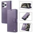 thumbnail image 1 of ELEHOLD for iPhone 13 Pro Max Business Wallet Case with RFID Blocking Credit Card Holder PU Leather Flip Kickstand Protective Shockproof Cover Women Men for iPhone 13 Pro Max,Purple, 1 of 6