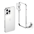 thumbnail image 1 of ELEHOLD For iPhone 13 Pro Max Case, Metal Frame Heat Dissipation Net Detachable Lens Cap Rugged Shockproof Bumper Frame Phone Case Cover For iPhone 13 Pro Max,Silver, 1 of 8