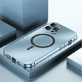 thumbnail image 1 of ELEHOLD for iPhone 13 Pro Max Case Rugged Metal Alloy Bumper Matte Back Case with Camera Lens Protective Film Safety Lock Clasp Slim Lightweight Shockproof Case Compatible with Mag Safe,blue, 1 of 8