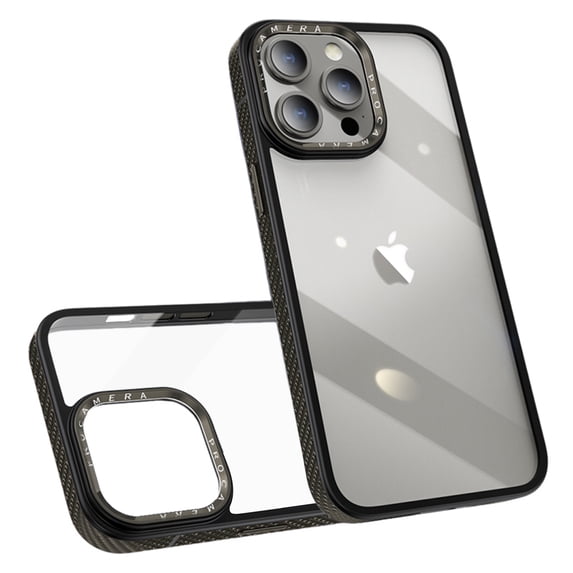 ELEHOLD for iPhone 13 Pro Max Case Transparent Crystal Clear Back Case Carbon Fiber Texture Bumper Shockproof Protective Slim Anti-Yellowing Cover for iPhone 13 Pro Max,gray