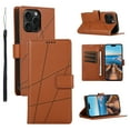 thumbnail image 1 of ELEHOLD for iPhone 13 Pro Max Flip Folio Wallet Case with Credit Card Holders Magnetic Clasp Kickstand Function Wrist Lanyard Premium PU Leather Shockproof Protective Cover,brown, 1 of 8