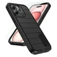 thumbnail image 1 of ELEHOLD for iPhone 13 Pro Max Hybrid Rugged Case with HD Screen Protector,Dual Layer Hard Protective Invisible Kickstand Non-Slip Drop-Proof Shockproof Anti-Scratches Heavy Duty Cover,Black+Black, 1 of 7