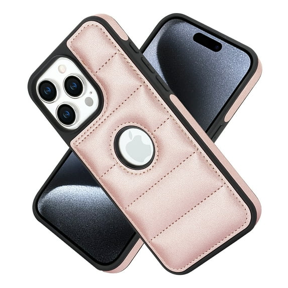 ELEHOLD for iPhone 13 Pro Max Leather Case Luxury Premium PU Leather Logo Cutout View Full Coverage Slim Lightweight Non-Slip Shockproof Protective Case for iPhone 13 Pro Max,rosegold