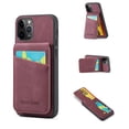 thumbnail image 1 of ELEHOLD for iPhone 13 Pro Max Leather Wallet Case with Card Slots Magnetic Button Kickstand Function Full Body Protective Shockproof Cover for iPhone 13 Pro Max 6.7",Red, 1 of 8