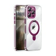 thumbnail image 1 of ELEHOLD For iPhone 13 Pro Max Magnetic Ring Stand Case Slim Transparent Full Protection Cover, MagSafe Compatible, None-Yellowing, Lens All-inclusive, No Slip, Plum, 1 of 8