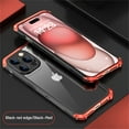 thumbnail image 1 of ELEHOLD for iPhone 13 Pro Max Rugged Case Aluminium Alloy Metal Frame Glass Back Panel Military Grade Shockproof Protection Support Wireless Charging for iPhone 13 Pro Max,blackred, 1 of 6