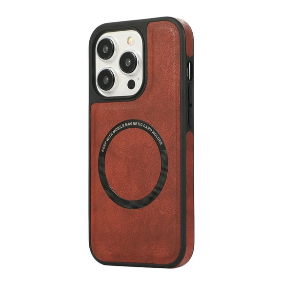 ELEHOLD for iPhone 13 Pro Premium PU Leather Case,Slim Thin Lightweight Skin-Friendly Strong Magnetic Compatible with Mag Safe Anti-Scratch Shockproof Case for iPhone 13 Pro,winered