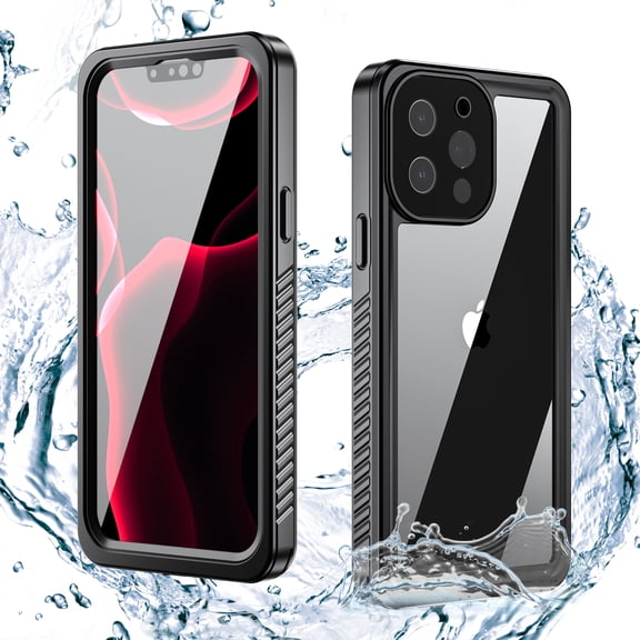 ELEHOLD for iPhone 13 Pro Waterproof Case, Built-in Screen Protector Support Wireless Charging 360° Full Body Protection 12 FT Military Grade Anti-Drop Shockproof Rugged Case, Black