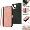thumbnail image 1 of ELEHOLD for iPhone 13 Wallet Case with Detachable Wrist Strap Handbag, Luxury PU Leather Flip Soft TPU Built-in Magnetic Card Slots Kickstand Function Shockproof Protective Cover Case,Pink, 1 of 7