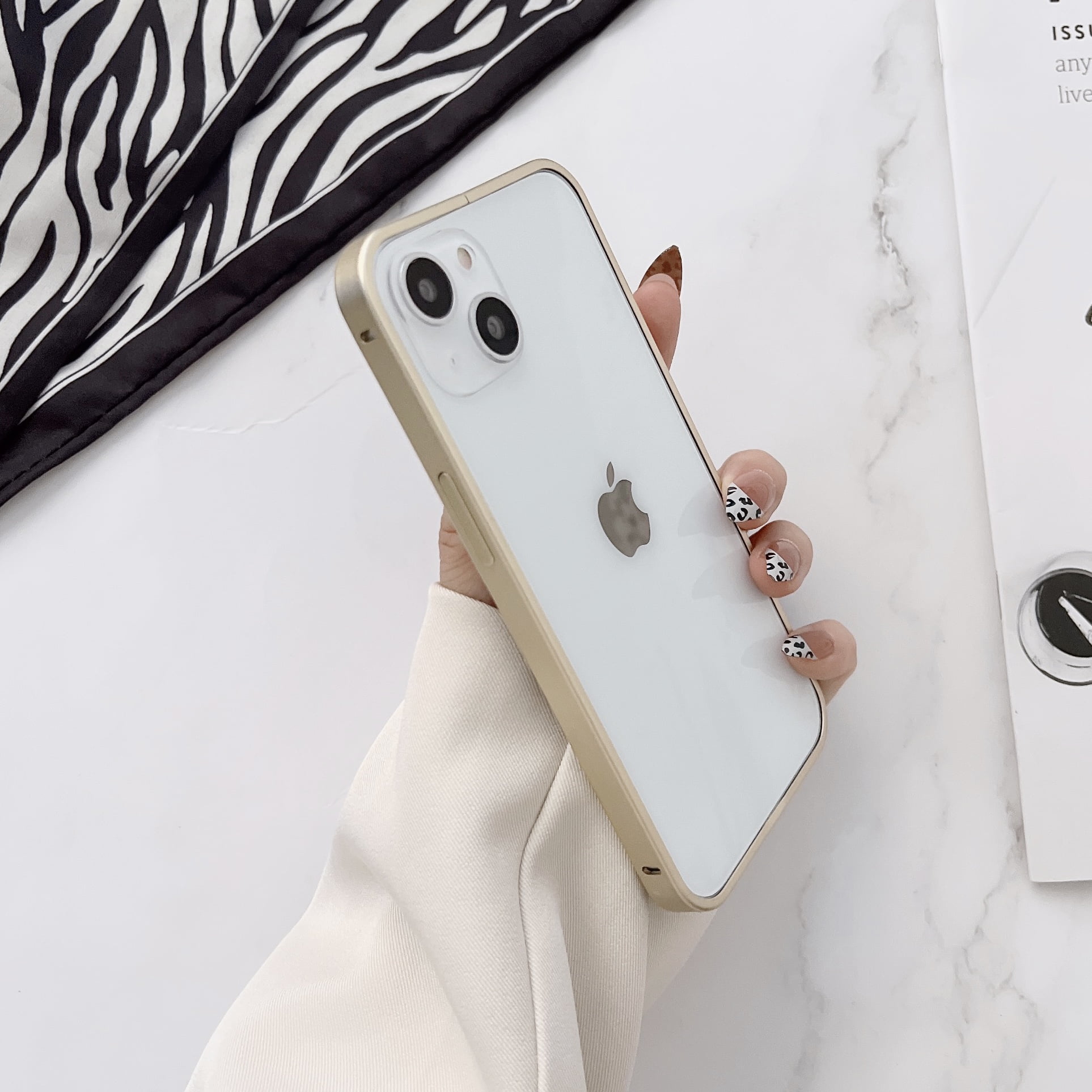 ELEHOLD for iPhone 13 mini Metal Bumper Case, Frosting Matte