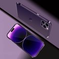 thumbnail image 1 of ELEHOLD for iPhone 14 Aluminum Frame Metal Bumper Slim Hard Case, Metal Frame Armor Bumper Raised Edge Protection Anti-Drop No-Back Case for iPhone 14 6.1 inch 2022, Purple, 1 of 7