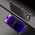 thumbnail image 1 of ELEHOLD for iPhone 14 Aluminum Frame Metal Bumper Slim Hard Case, Metal Frame Armor Bumper Raised Edge Protection Anti-Drop No-Back Case for iPhone 14 6.1 inch 2022, Black, 1 of 7