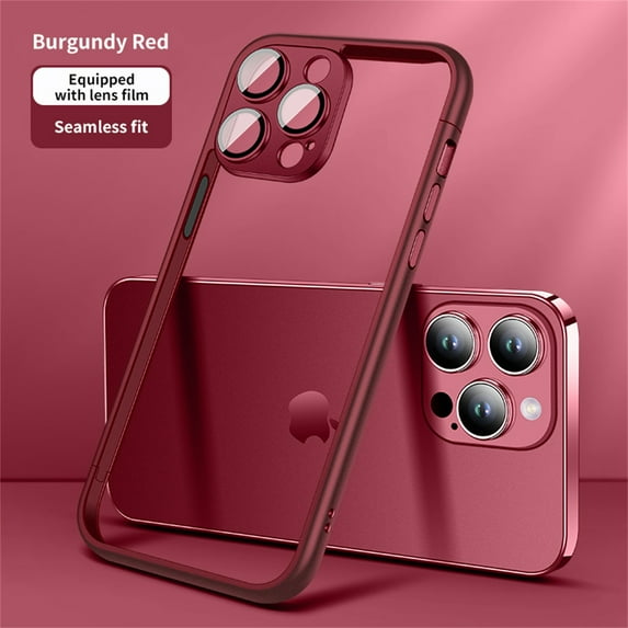 ELEHOLD for iPhone 14 Bumper Frame (No Back) Built-in Camera Cover Slim Lightweight Soft TPU+PC Bumper Frame Cover Backless Shockproof Heavy Duty Protection Excellent Heat Dissipation,red