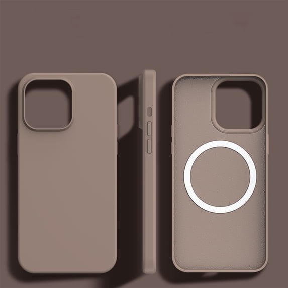 ELEHOLD for iPhone 14 Case,Compatible with MagSafe Colorful Anti-Scratch Soft Microfiber Lining Full Body Protective Shockproof Ultra Slim Phone Case for iPhone 14,Brown