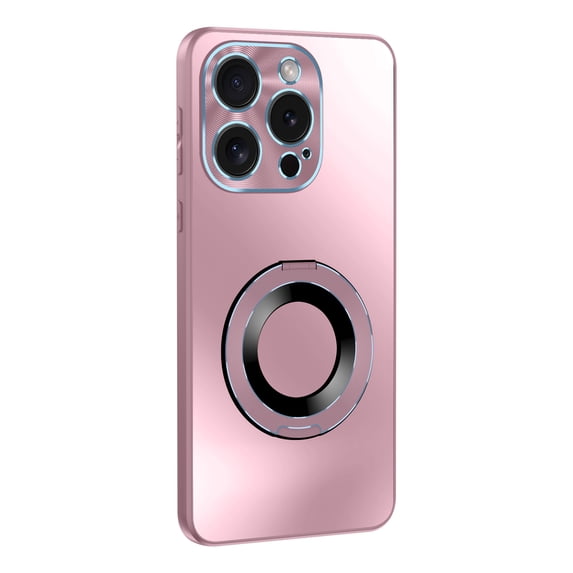 ELEHOLD for iPhone 14 Case, Invisible Ring Kickstand Compatible with Magsafe Accessory Luxury Plating Shockproof Protective Phone Case for iPhone 14,Pink