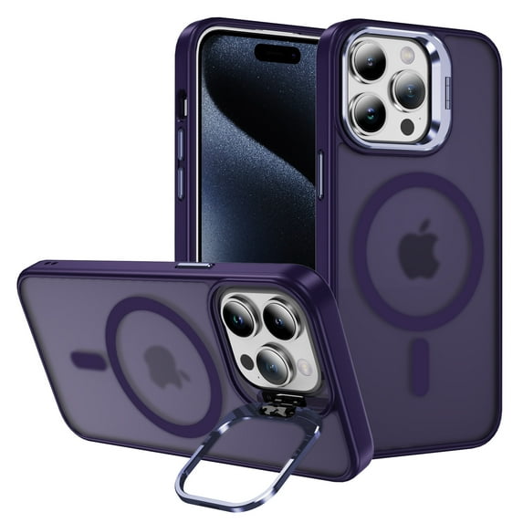 ELEHOLD for iPhone 14 Case, with Kickstand, Magnetic Phone Case Compatible with MagSafe, Military-Grade Heavy Duty Protection Phone Case for iPhone 14,Darkpurple
