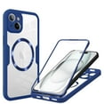 thumbnail image 1 of ELEHOLD for iPhone 14 Case with Screen Protector, Compatible with Mag safe Accessory,  Built in Screen Protector Clear Full Body Protection Slim Rugged Shockproof Case for iPhone 14,Blue, 1 of 9