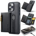 thumbnail image 1 of ELEHOLD for iPhone 14 Detachable Wallet Case Premium PU Leather 2-in-1 Magnetic Removable Zipper Card Holders RFID Blocking Logo Hollow View Shockproof Protection Kickstand Case,black, 1 of 8