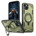 thumbnail image 1 of ELEHOLD For iPhone 14 Ergonomic Design Military Grade Shockproof Protective Case Magnetic Ring Stand Rugged Cover, Non-Slip, Support Wireless Charging, Olivegreen, 1 of 1