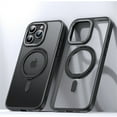 thumbnail image 1 of ELEHOLD for iPhone 14 Magnetic Clear Case Transparent Clear Back Cover with Invisible 360 Rotation Ring Kickstand Matte Bumper Shockproof Protective Cover Compatible with Mag Safe,black, 1 of 6