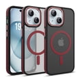 thumbnail image 1 of ELEHOLD for iPhone 14 Matte Magnetic Case,Translucent Clear Cover Compatible with Mag Safe, Military Grade Drop Protection Shockproof Back Phone Cover for iPhone 14,Red, 1 of 7