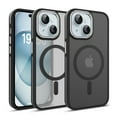 thumbnail image 1 of ELEHOLD for iPhone 14 Matte Magnetic Case,Translucent Clear Cover Compatible with Mag Safe, Military Grade Drop Protection Shockproof Back Phone Cover for iPhone 14,Black, 1 of 7