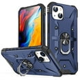 thumbnail image 1 of ELEHOLD for iPhone 14 Plus Armor Case, Military Grade Hard PC Magnetic Built-in Car Mount 360° Rotatable Metal Ring Holder Kickstand Shockproof Multi-Functional Rugged Case, Darkblue, 1 of 8