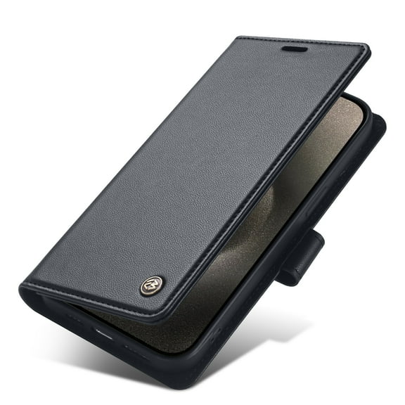 ELEHOLD for iPhone 14 Plus Business Wallet Case with RFID Blocking Credit Card Holder PU Leather Flip Kickstand Protective Shockproof Cover Women Men for iPhone 14 Plus,Black